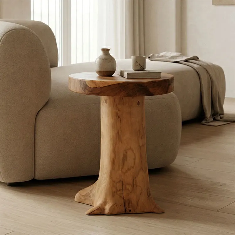 Taburet Feranto din lemn de teak, Natural, Ø35x45 cm - Natural