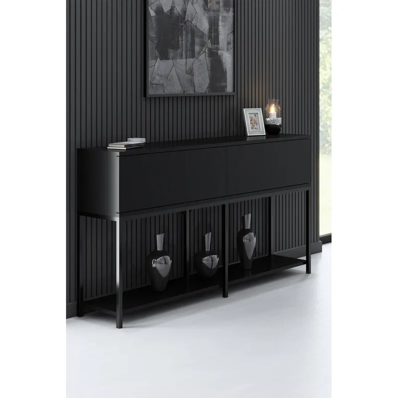 Consolă Furniture Lord, Negru - White Gold, 150x30 cm - Negru