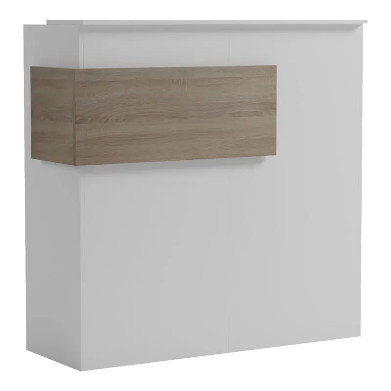 Receptie Optima cu LED, 110x40x110 cm - Sonoma-Alb