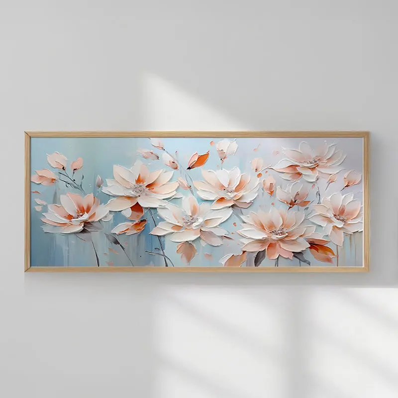 Tablou Flowery, Lemn, Multicolor, 120x50 cm - Multicolor