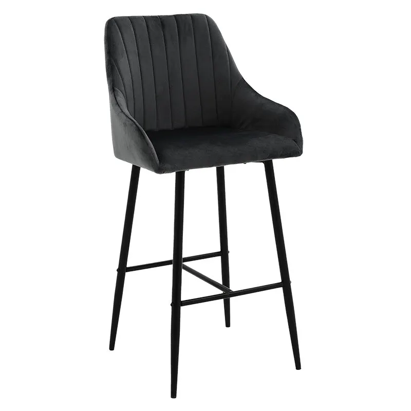 Scaun de bar Patrin, Portocaliu - Negru, 68x45x101 cm - Negru