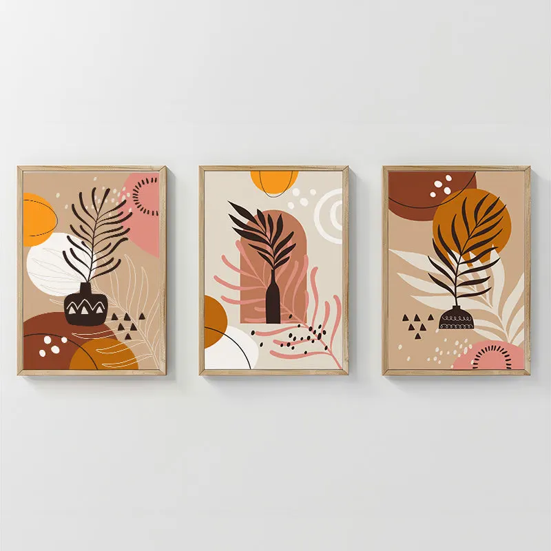 Tablou în rama cu imprimeu digital Nyxen, Triptych, Multicolor, 33x48 cm - Multicolor