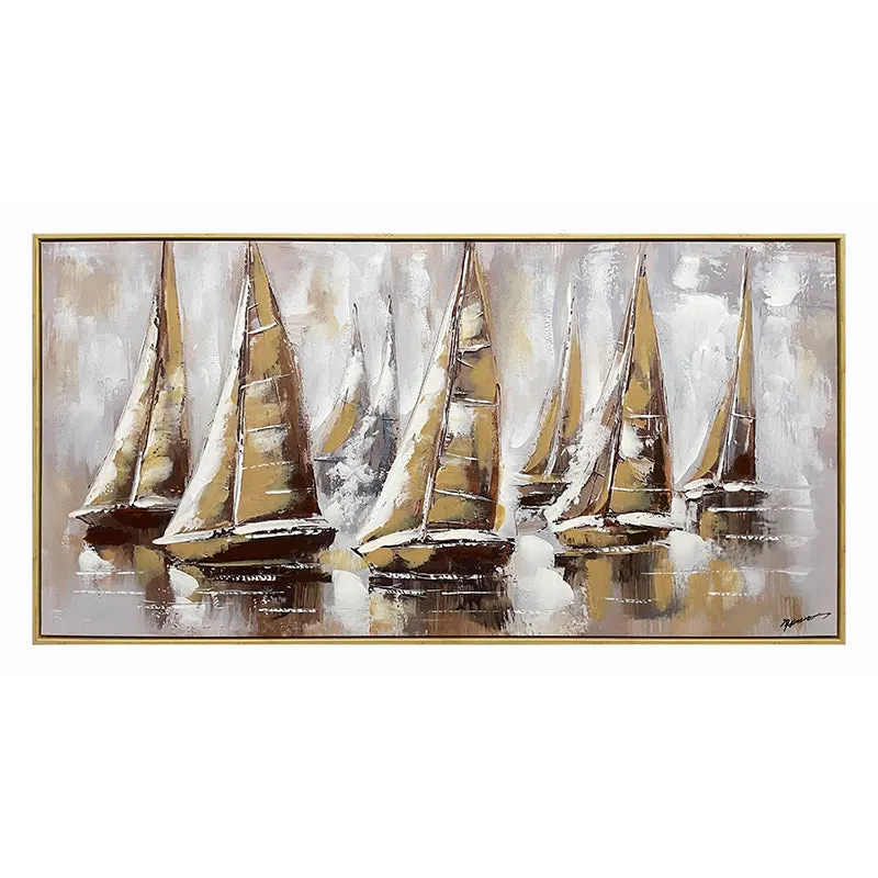 Tablou pe pânza cu rama Yelkan, Pânza și lemn, Multicolor, 120x60 cm - Multicolor