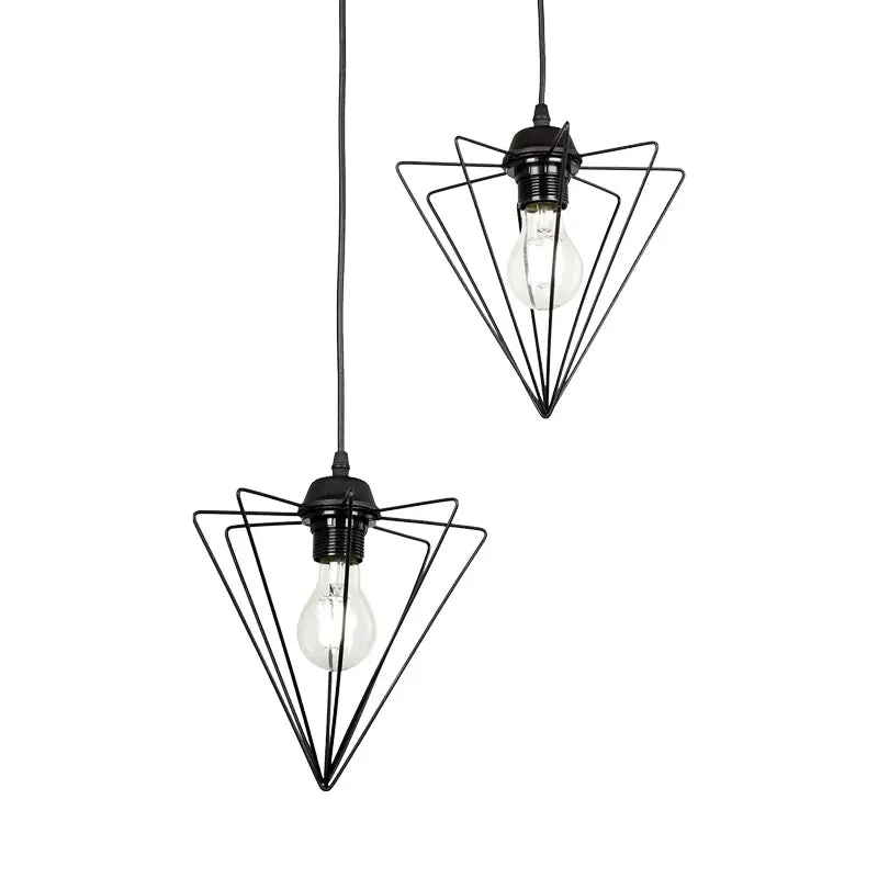 Lampa de tavan cu doua becuri Tebour, metal, Negru, 30x30x70 cm - Negru