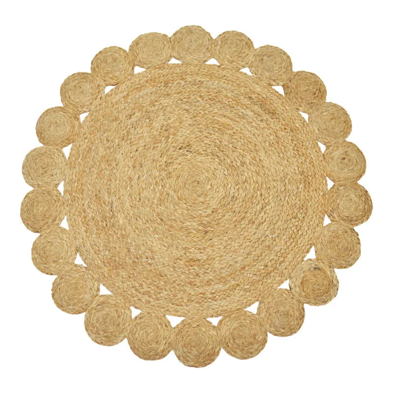 Covor Rotund de Juta Naturala Voni, Juta, Diametru 150cm, 150x150 cm - Natur