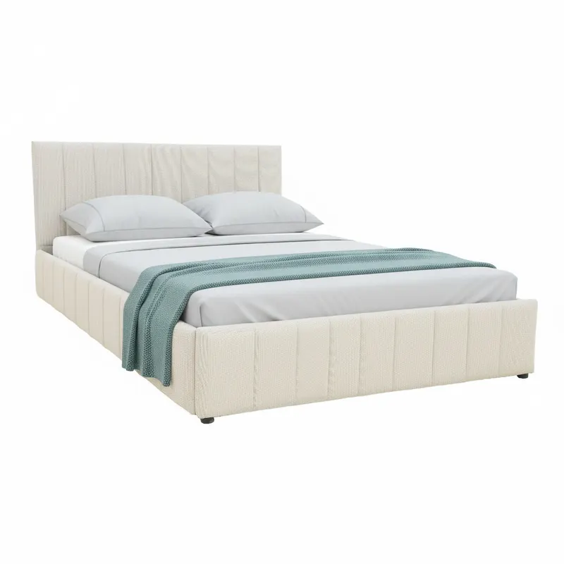 Pat cu spatiu de depozitare Snuggle, Bej - Gri, 160x200 cm - Bej
