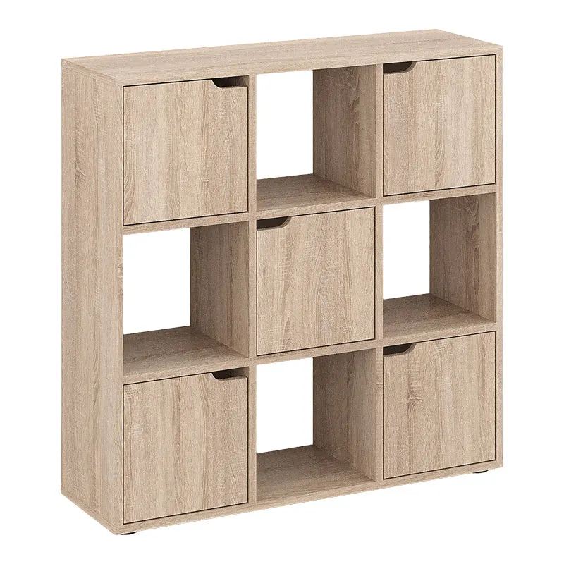 Biblioteca Bookel, Diverse culori, 88x28x89 cm - Stejar