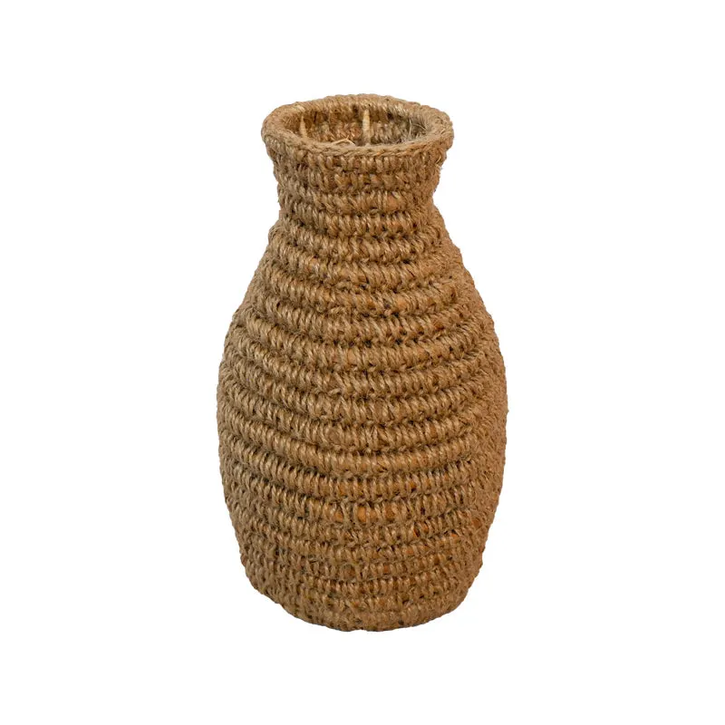 Vaza decorativa impletita Agelen Boho, Natural, 20x20x33 cm - Natur
