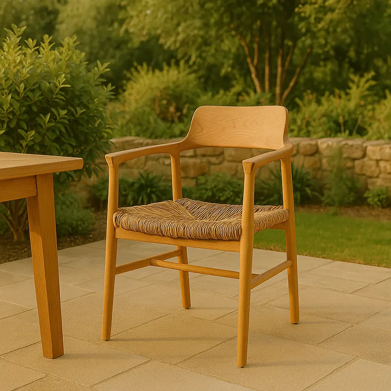Scaun Denverone lemn de tec, Natura, Natur, 57x54x79 cm - Natur