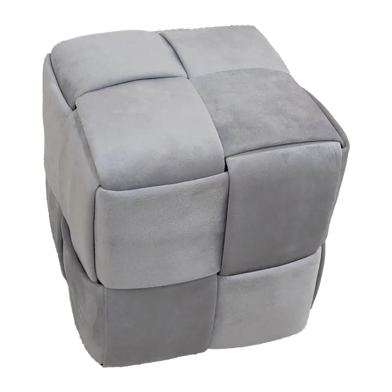 Taburet Jisko catifea, 38x38x40 cm - Gri