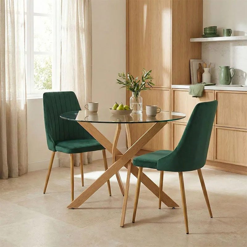 Set masa si scaune Azori Dark green, Verde, 80x75 cm - Verde