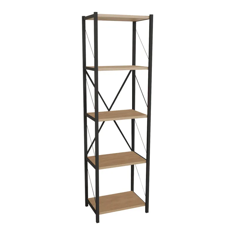 Biblioteca Glase, Antracit - Stejar, 40x30x150 cm - Stejar