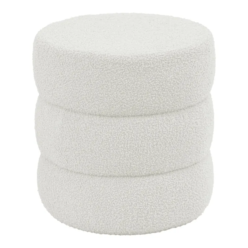 Taburet Kioto teddy, Maro - Alb, 40x40 cm - Alb