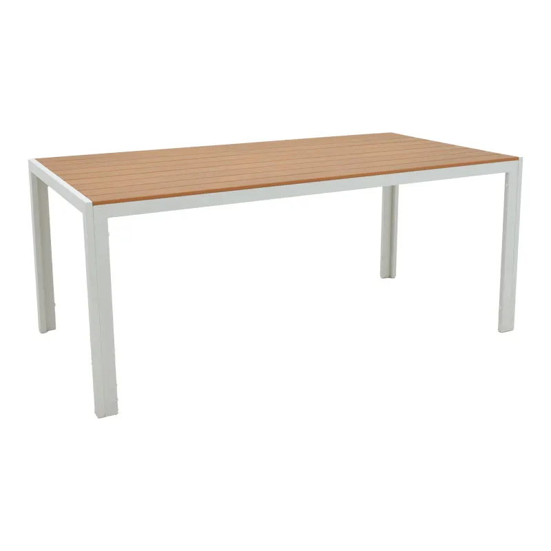 Masa Nares aluminiu placaj, Alb - Antracit, 180x90x72 cm - Alb