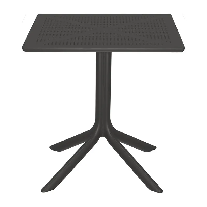 Masă modernă cu suprafață perforată Groovy, design elegant, polipropilenă, Antracit, 60x60x76 cm - Antracit
