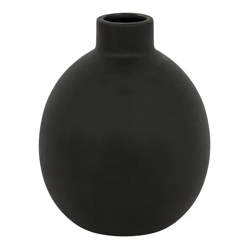 Vază decorativă ceramică Rianzo, Negru, 14x18 cm - Negru
