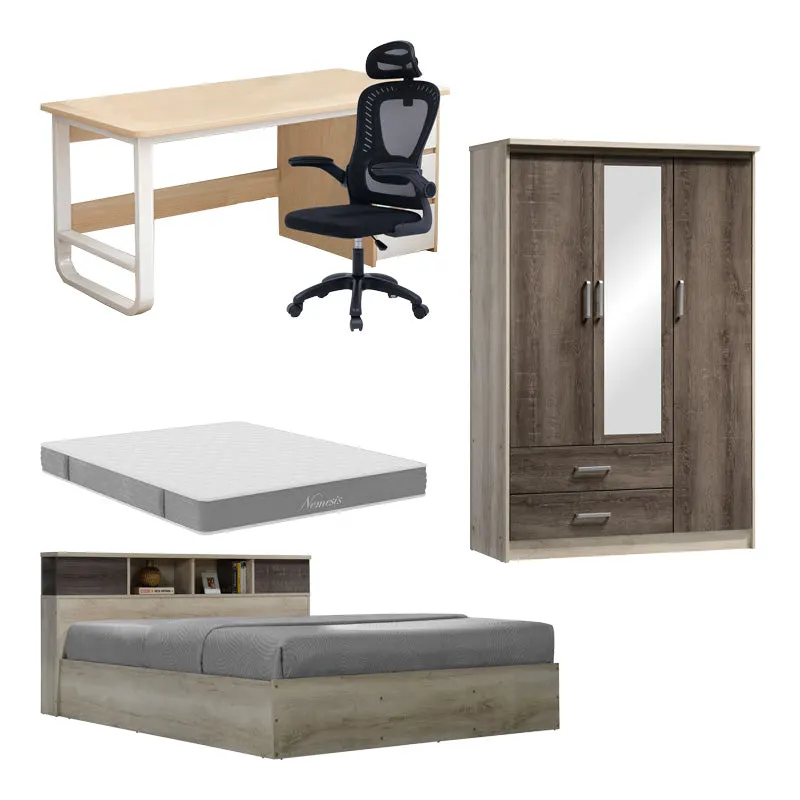 Set Mobilier Studențesc 5 Piese Repose, Lemn, Variate, 168x221x84 cm - Multicolor