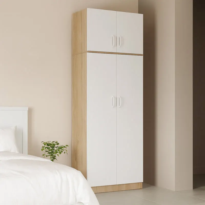 Dulap Athos cu 2 usi si loft, 80x42x240 cm - Sonoma-Alb