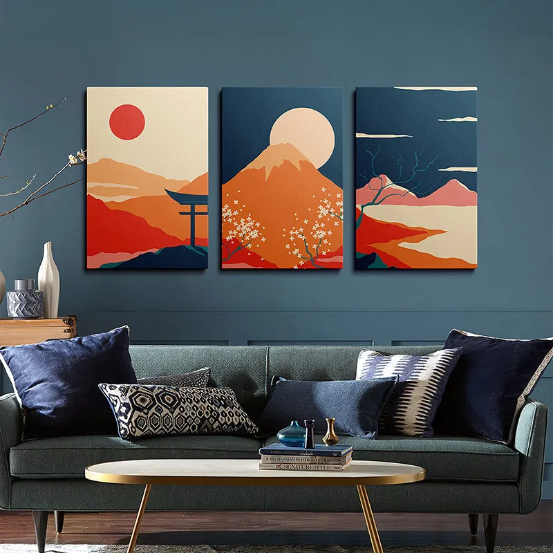 Tablou canvas în rama Mevra, triptic, Multicolor, 50x70 cm - Multicolor