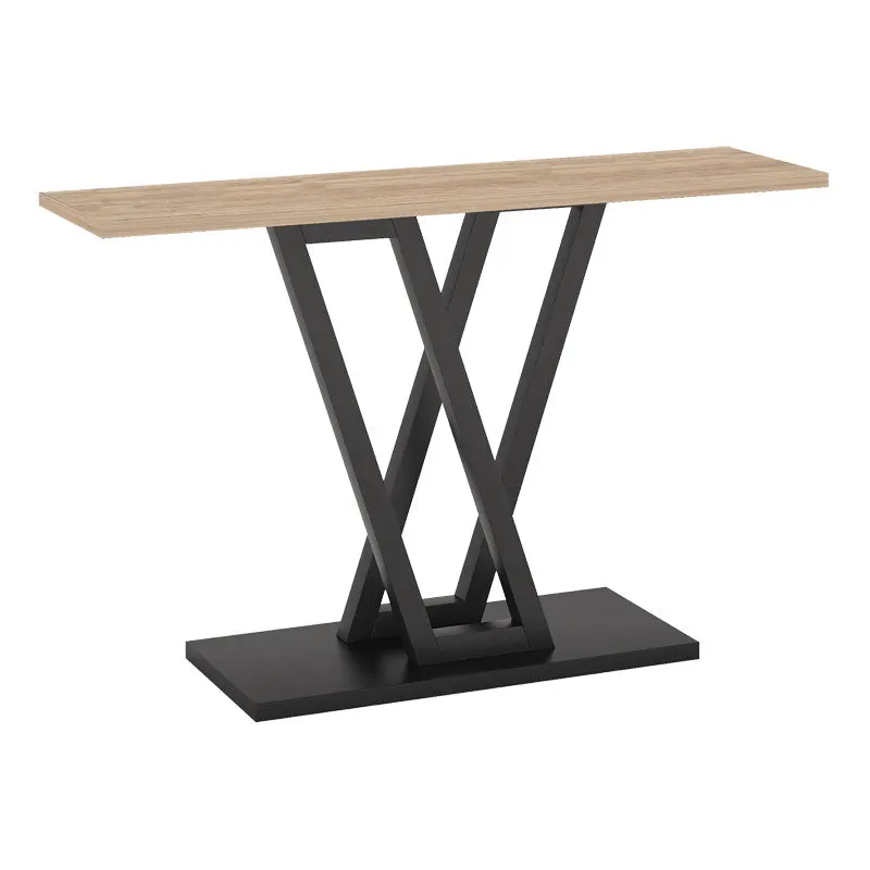 Consola Wirmo, Melamina si metal, 110x30x80 cm - Natur-Negru