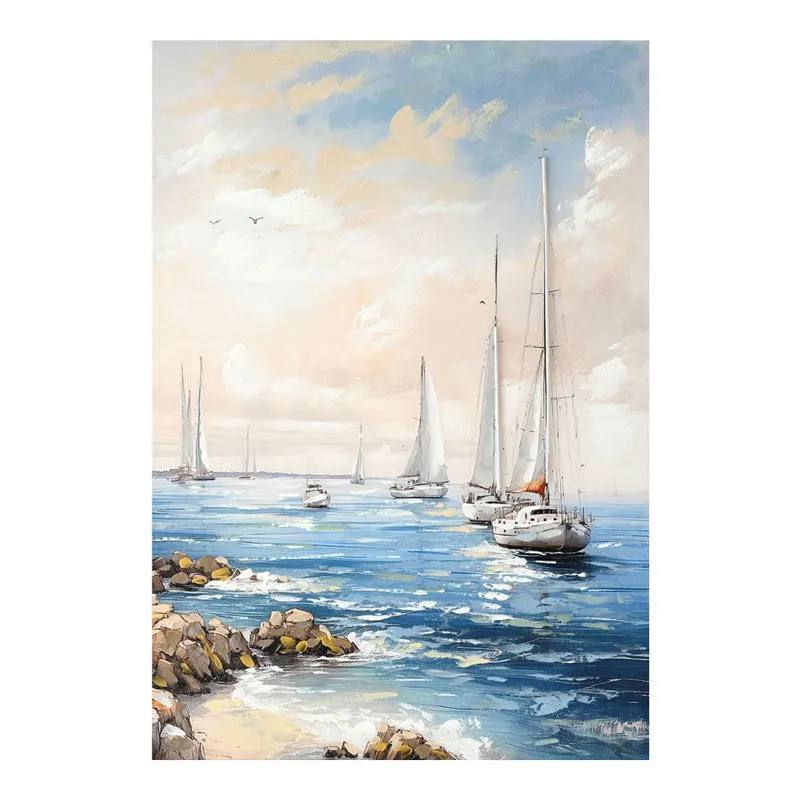Tablou Canvas cu Velier, Pânza, Multicolor, 70x100 cm - Multicolor