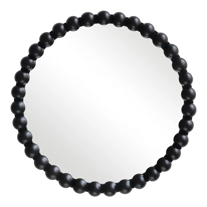 Oglinda decorativa, Lemn, Natural - Negru, 60 cm, 60x5x60 cm - Negru