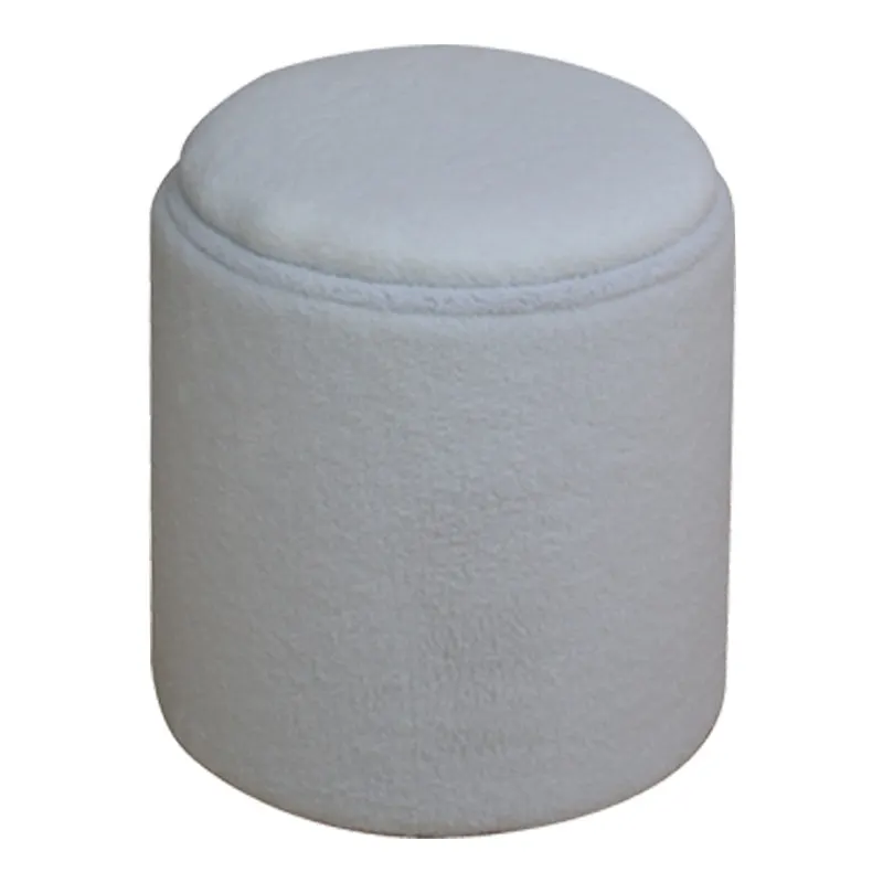 Taburet-trunchi multifunctional Batur, tesatura Boucle, Alb, 34x38 cm - Alb