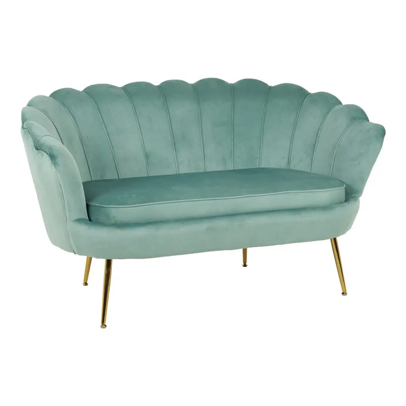 Canapea 2 locuri Daimon, Catifea Verde Fistic, 134x70x77 cm - Verde