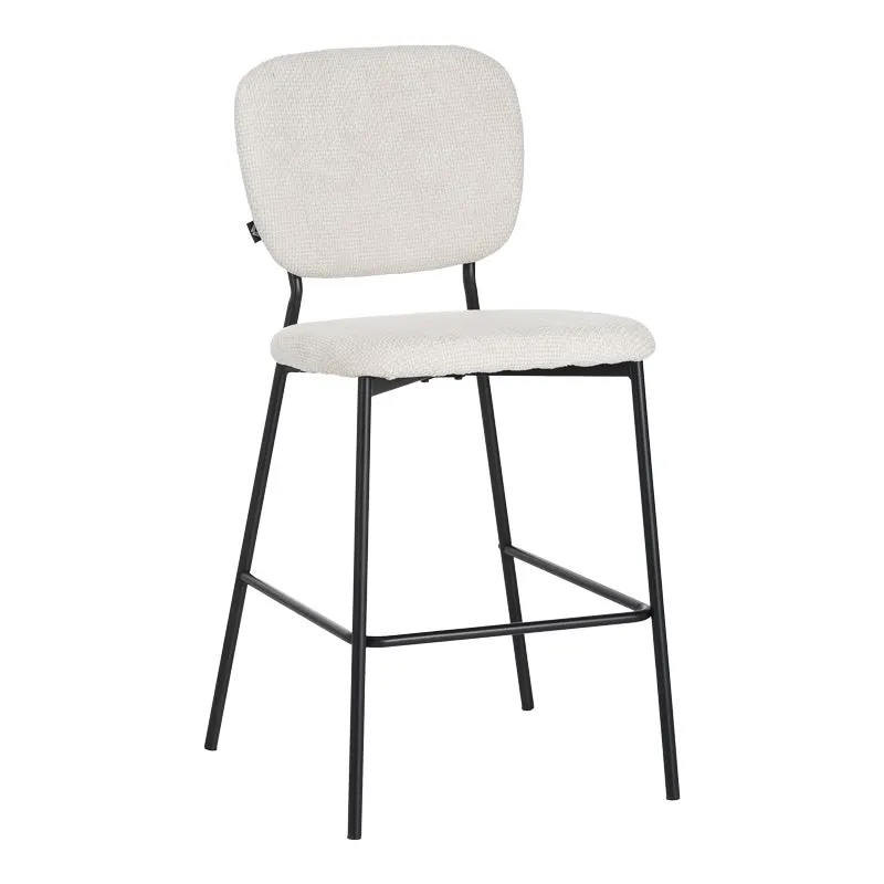 Scaun de bar cu functie de confort, stofa bouclé, bej, 48x54x100 cm - Bej