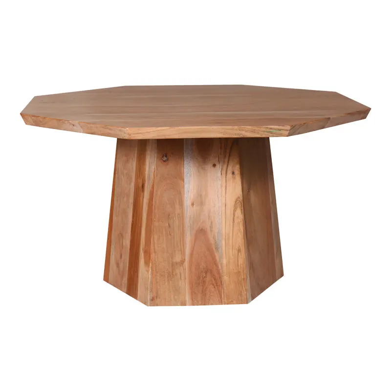Masa de cafea octogonala Boho, Lemn de salcam, Natural, 80x80x45 cm - Natur