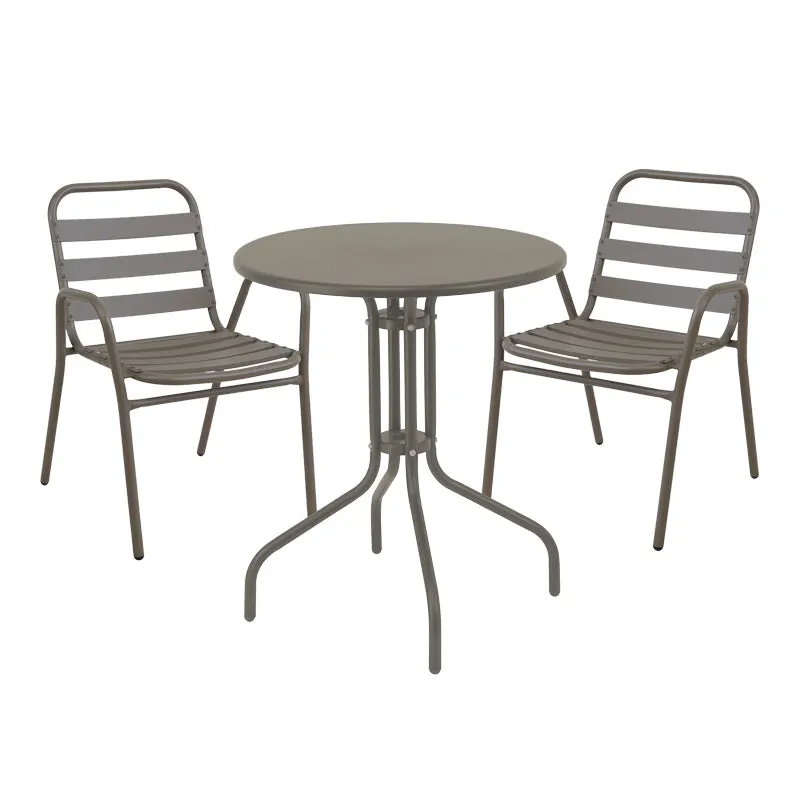 Set de sufragerie Sussie-Vergo set de 3 sampanie metal-aluminiu, Bej, D60x70 cm - Bej