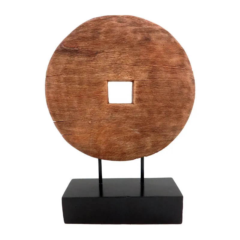 Decoratiune masa Cart lemn de mango Natural si fier, 35x9x44 cm - Natur