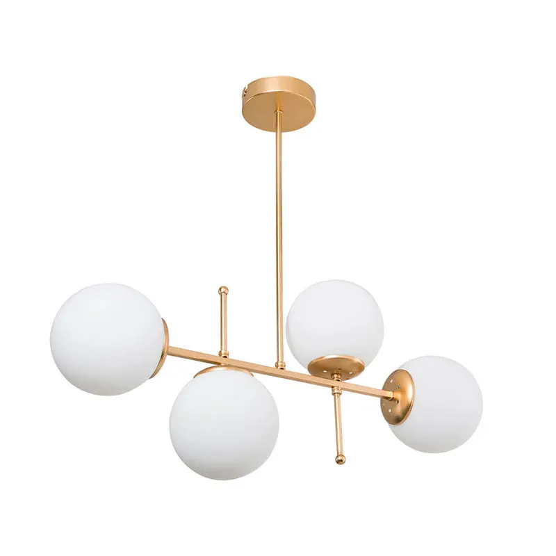 Lustra cu patru lumini PWL-1128, E27, auriu, 70x20x65 cm - Auriu