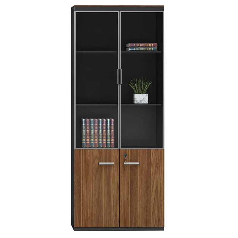 Biblioteca Oscar, nuc - antracit, 80x40x200 cm - Nuc