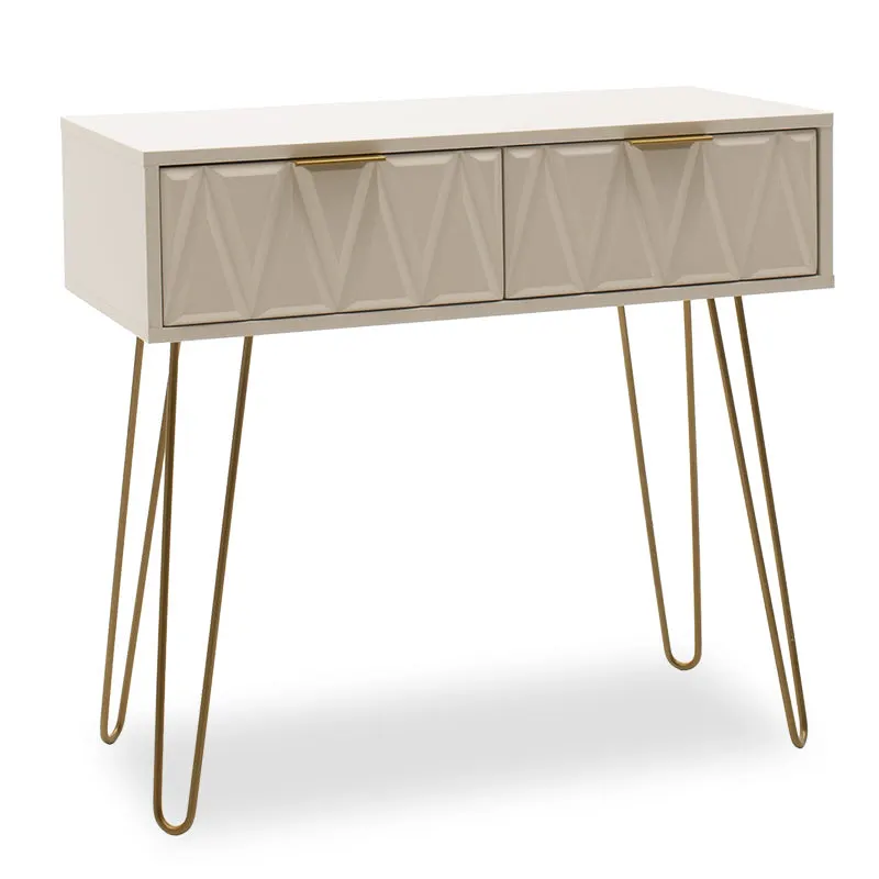 Consolă Model Isla, Alb/Auriu, 80x39x74 cm - Alb