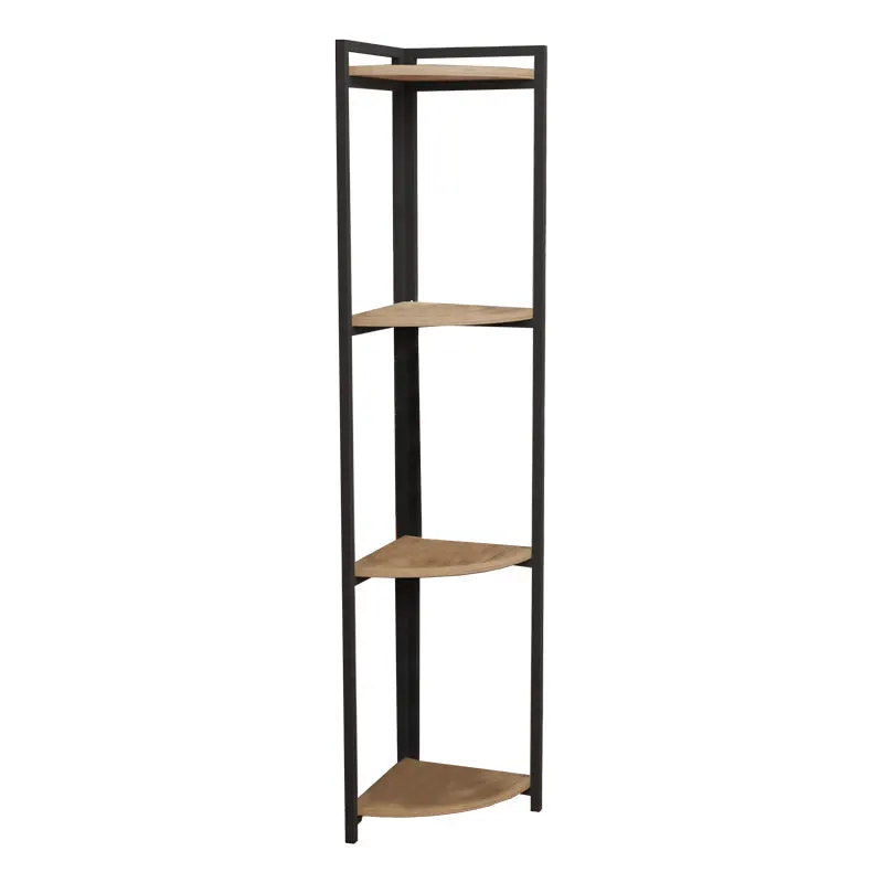 Raft colt podea Byrk stejar -negru metalic, 30x30x160 cm - Stejar
