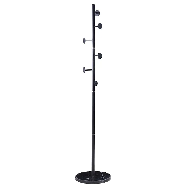 Suport pentru haine Adriana metalic, Alb - Negru, D37x172 cm - Negru