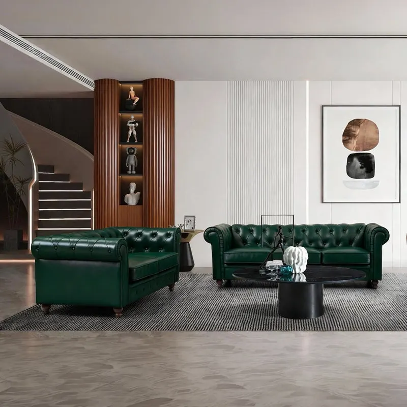 Canapea Chesterfield, 160x84x67 cm - Verde