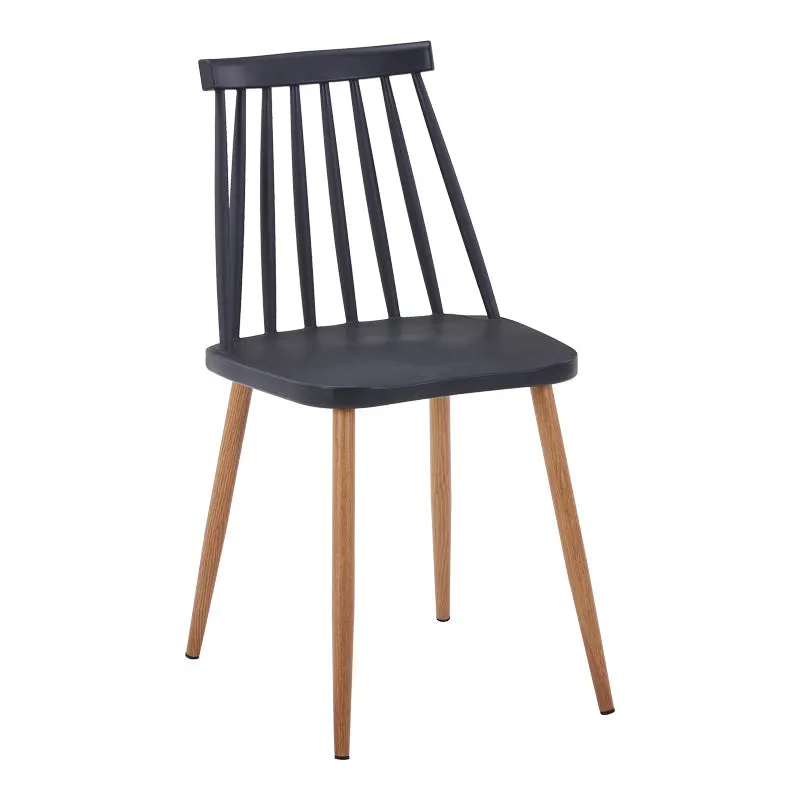 Scaun de sufragerie Aurora, Alb-Natural, polipropilena si metal, 42x50x77 cm - Negru-Natural