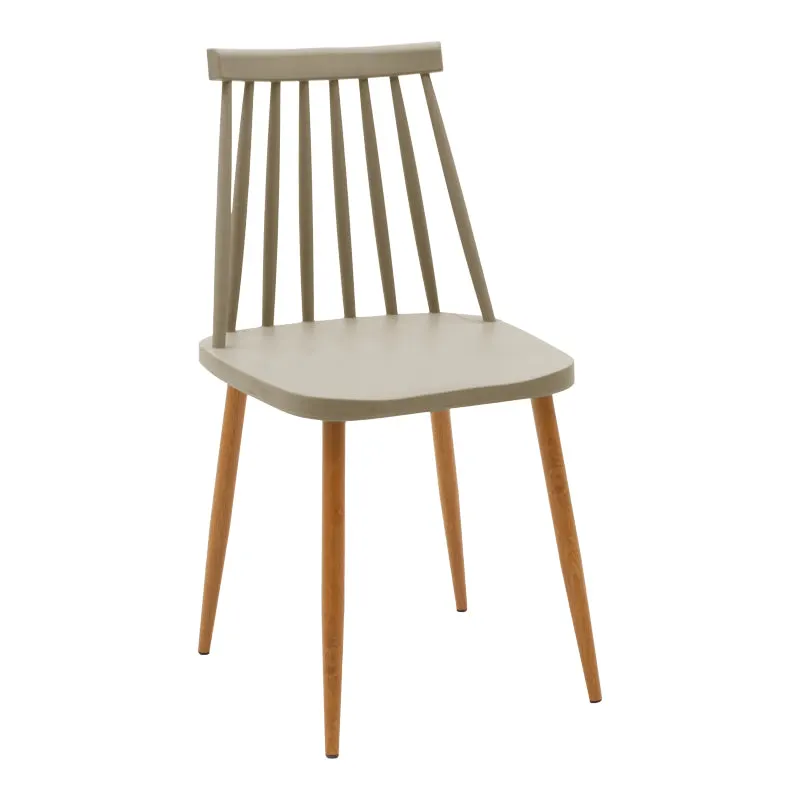Scaun de sufragerie Aurora, Alb-Natural, polipropilena si metal, 42x50x77 cm - Mocha-Natural