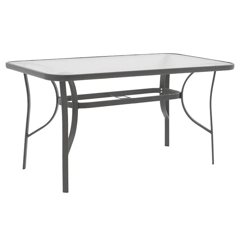 Masa Ensure sticla securizata, Gri inchis - Antracit, 140x80x70 cm - Gri inchis