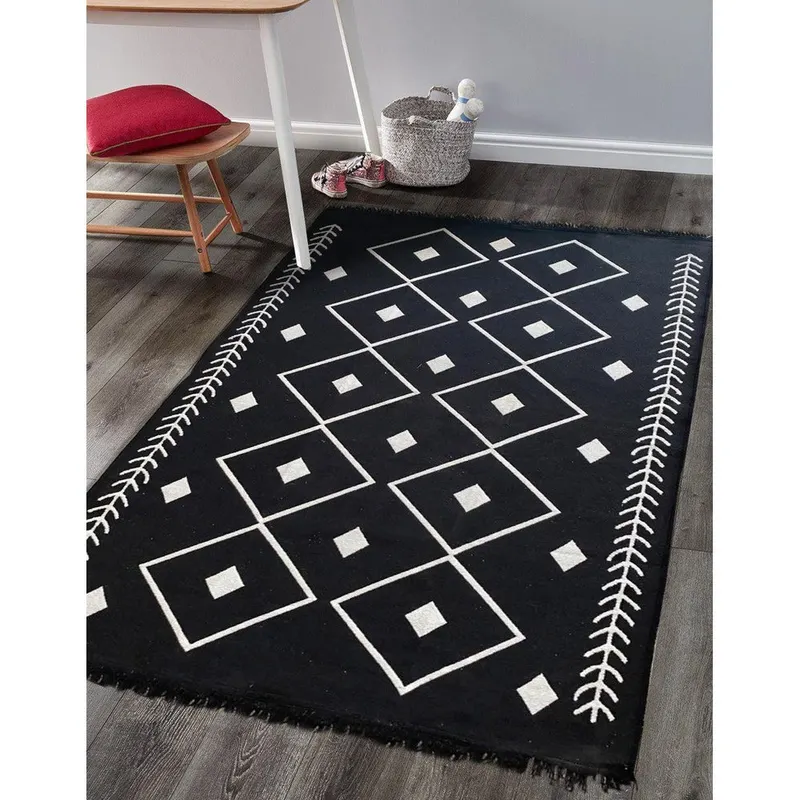 Covor Cotton 2, Negru (diverse dimensiuni) - 60 x 120 / Negru