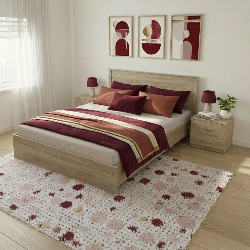 Set Dormitor Athos cu Pat, Lemn, 160x200 cm - Stejar