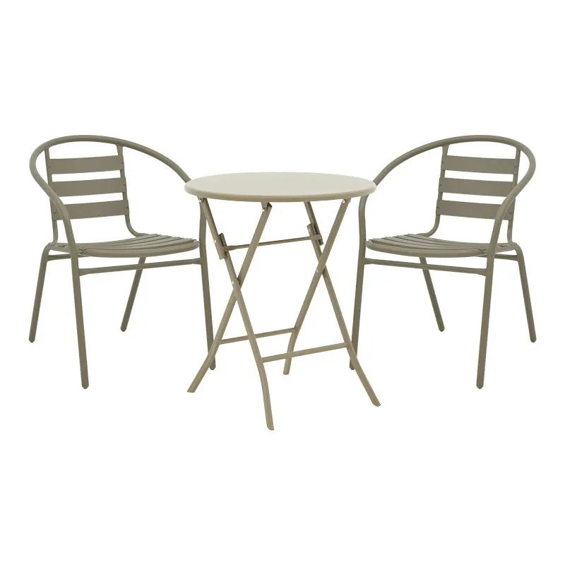 Set de masă Albero-Tade, Metal, 3 piese, Șampanie, 60x70 cm - Multicolor