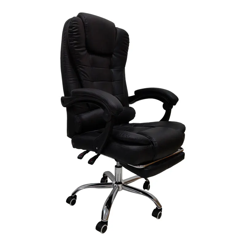 Scaun birou ergonomic cu suport picioare Worko, Piele ecologică, Negru, 66x62x113-121 cm - Negru