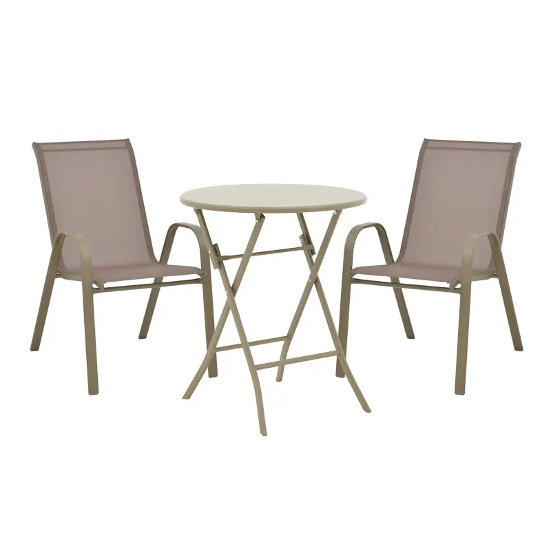 Masă de sufragerie metalica cu functie Albero-Calan, metal, Champagne, 60x70 cm - Multicolor