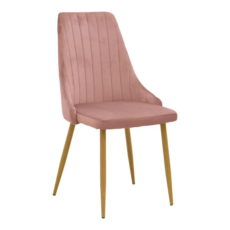 Scaun velur Azori, metal/Velur, Roz, 49x55x85 cm - Roz