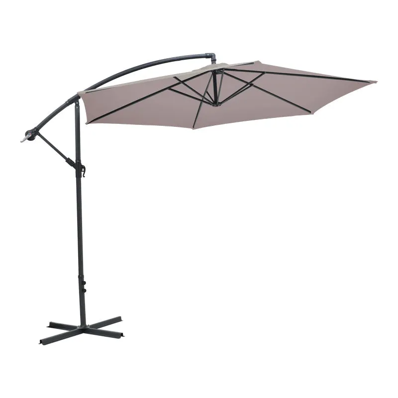 Umbrela cu suport de gradina Jiopel, Bej, 300x300x250 cm - Gri