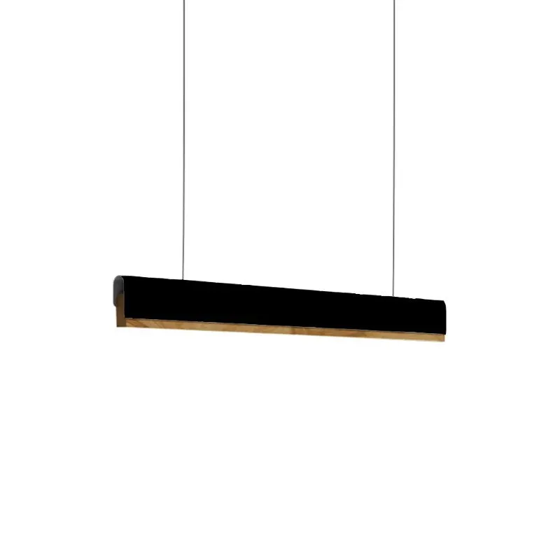 Lustra Rafmole LED metal negru si lemn, 120x100 cm - Negru