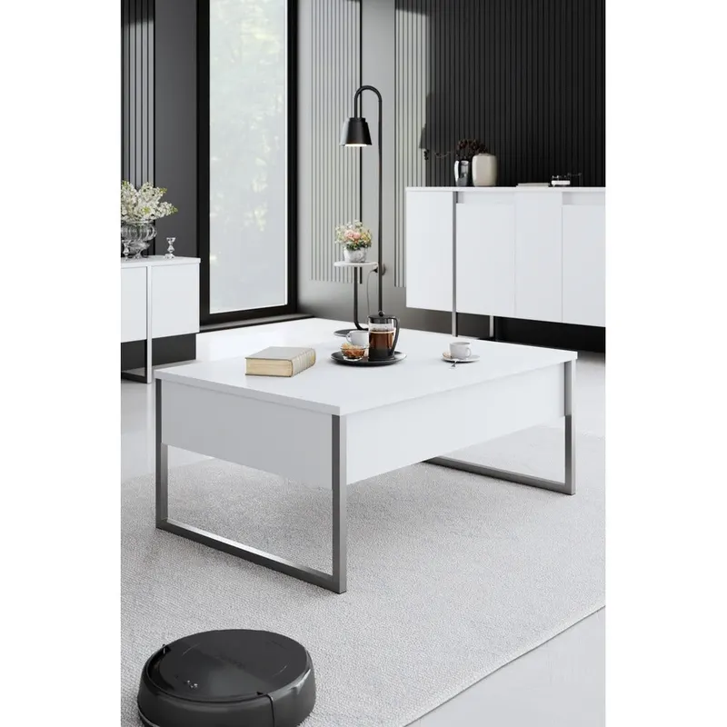 Mobilier de Lux, Anthracite Silver - White Silver, 90x60 cm - WhitenSilver
